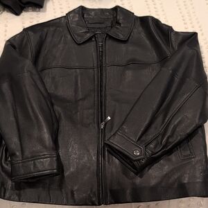 Claiborne Men's Black Faux Leather Jacket
